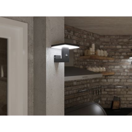 LED Екстериорен аплик със сензор BARI LED/10W/230V 4000K IP54 антрацит
