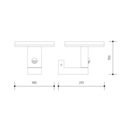 LED Екстериорен аплик със сензор BARI LED/10W/230V 4000K IP54 антрацит