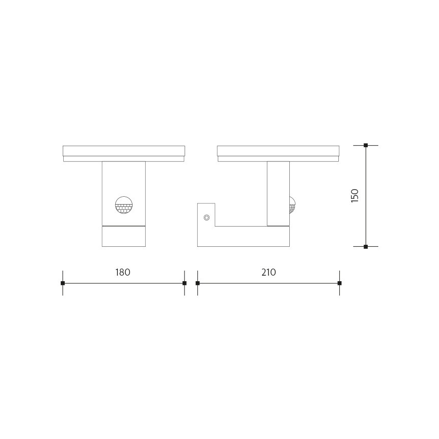 LED Екстериорен аплик със сензор BARI LED/10W/230V 4000K IP54 антрацит