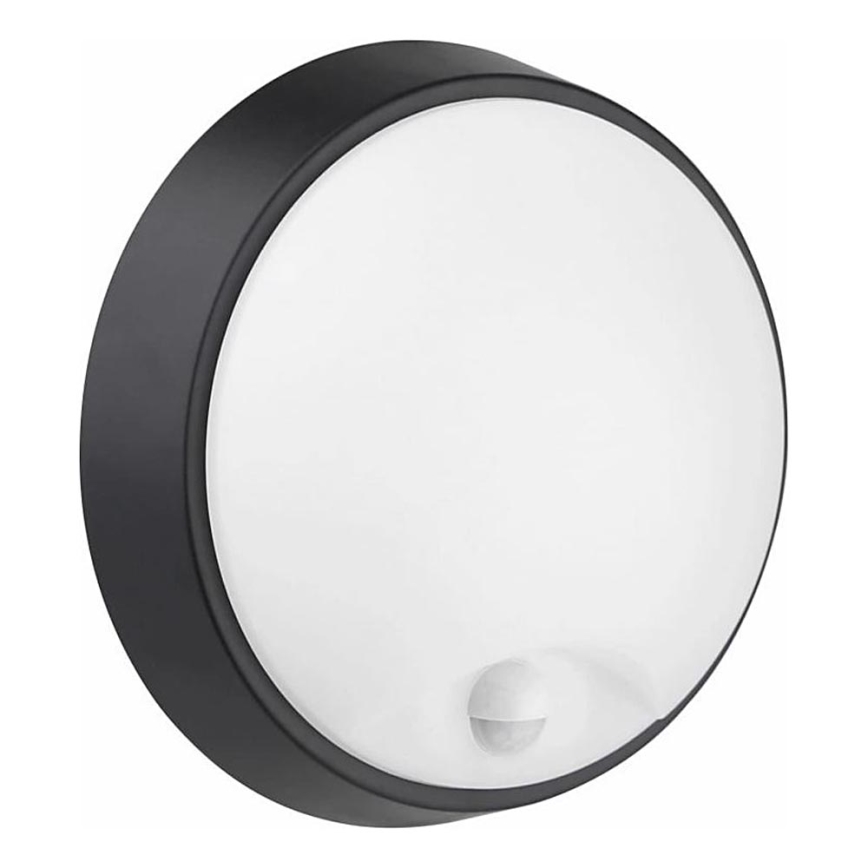 LED Екстериорен аплик със сензор LED/12W/230V 3000/4000/6500K IP65 черен