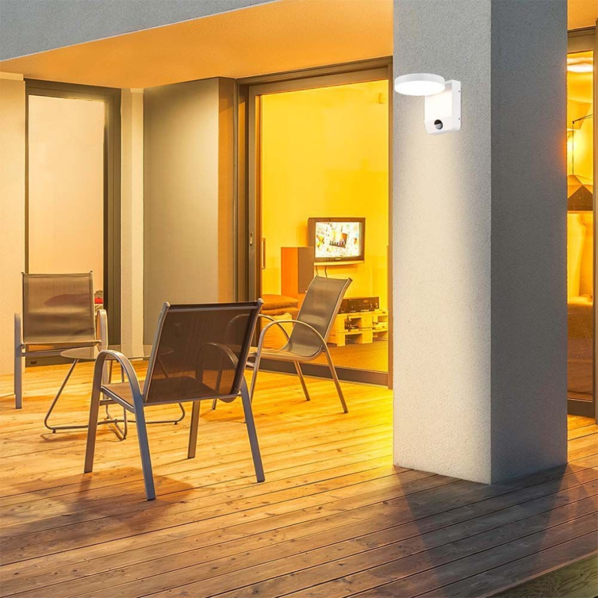 LED Екстериорна подвижна лампа за стена със сензор LED/17W/230V IP65 4000K бял