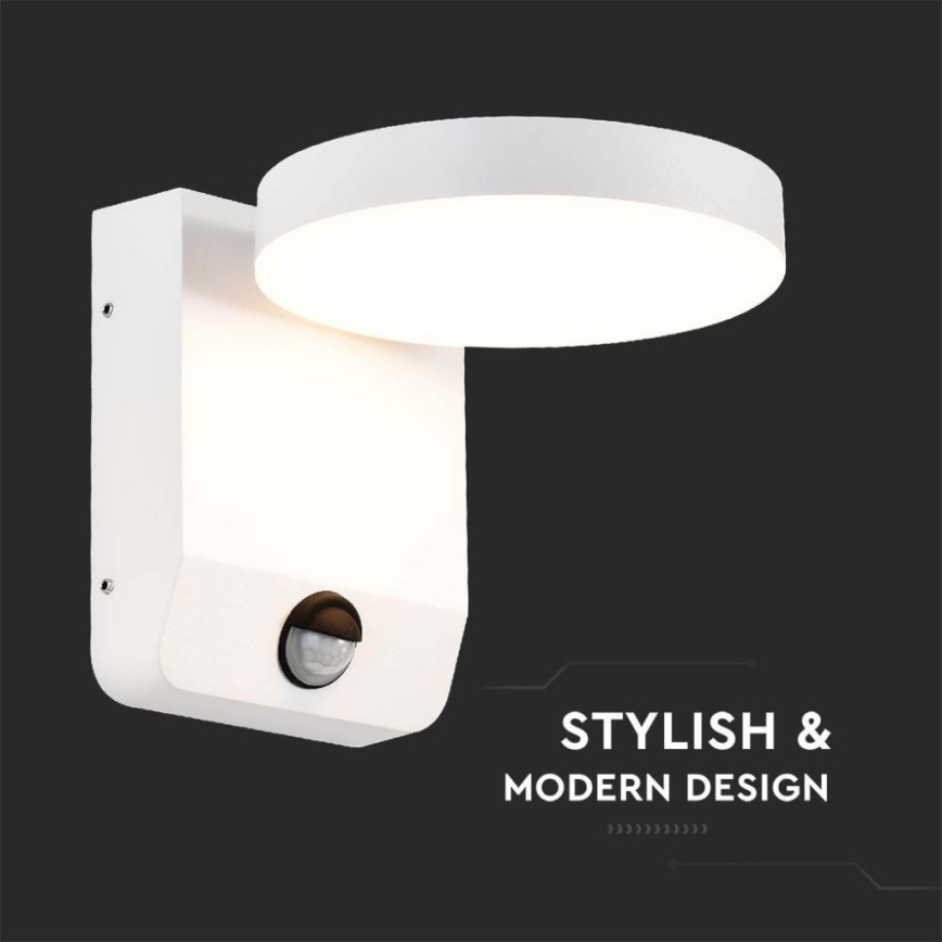 LED Екстериорна подвижна лампа за стена със сензор LED/17W/230V IP65 4000K бял