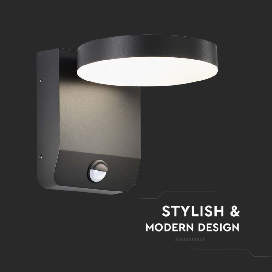 LED Екстериорна подвижна лампа за стена със сензор LED/17W/230V IP65 4000K черен