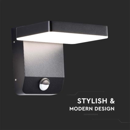 LED Екстериорна подвижна лампа за стена със сензор LED/17W/230V IP65 4000K черен