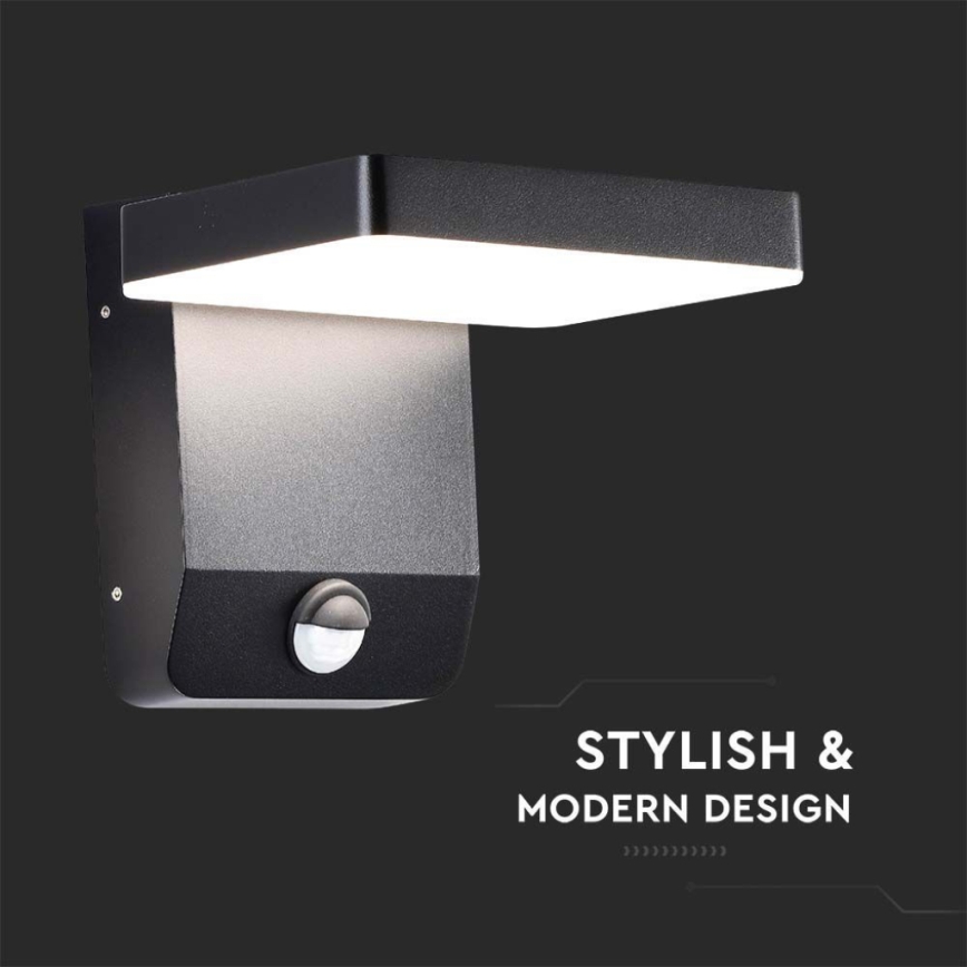 LED Екстериорна подвижна лампа за стена със сензор LED/17W/230V IP65 4000K черен