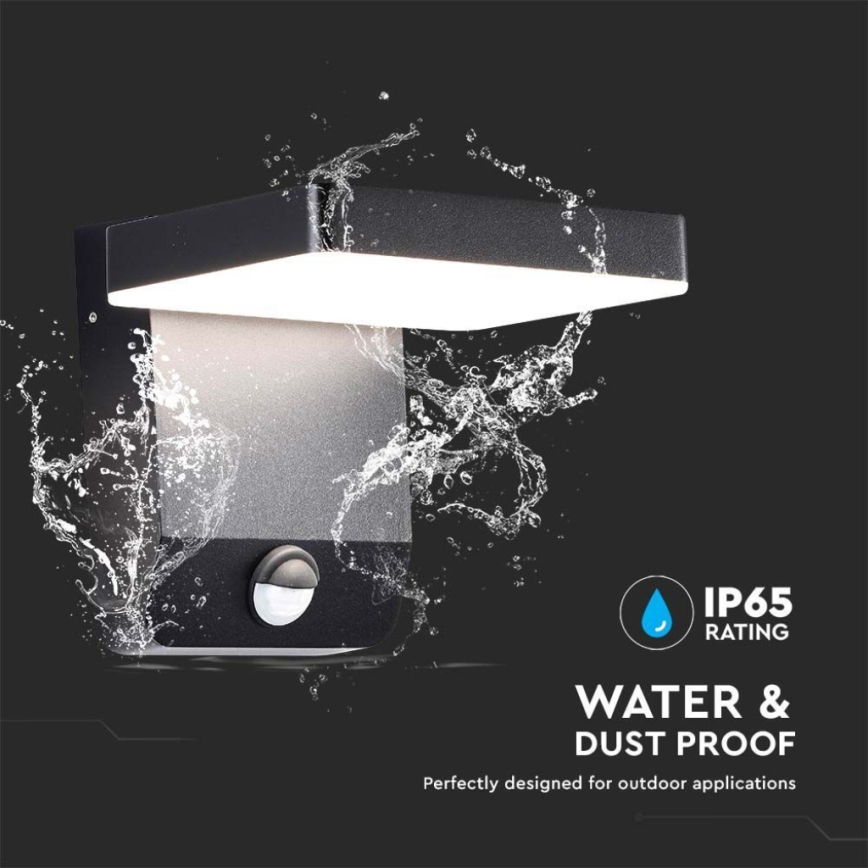 LED Екстериорна подвижна лампа за стена със сензор LED/17W/230V IP65 4000K черен