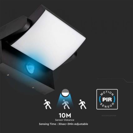 LED Екстериорен аплик със сензор LED/17W/230V 4000K IP65 черен