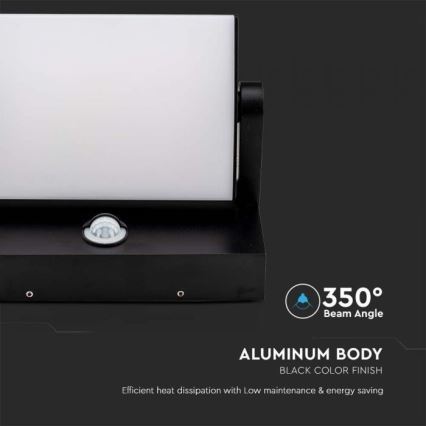 LED Екстериорен аплик със сензор LED/17W/230V 4000K IP65 черен