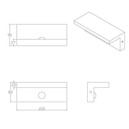 LED Екстериорен аплик със сензор TESA LED/10W/230V IP54 черен