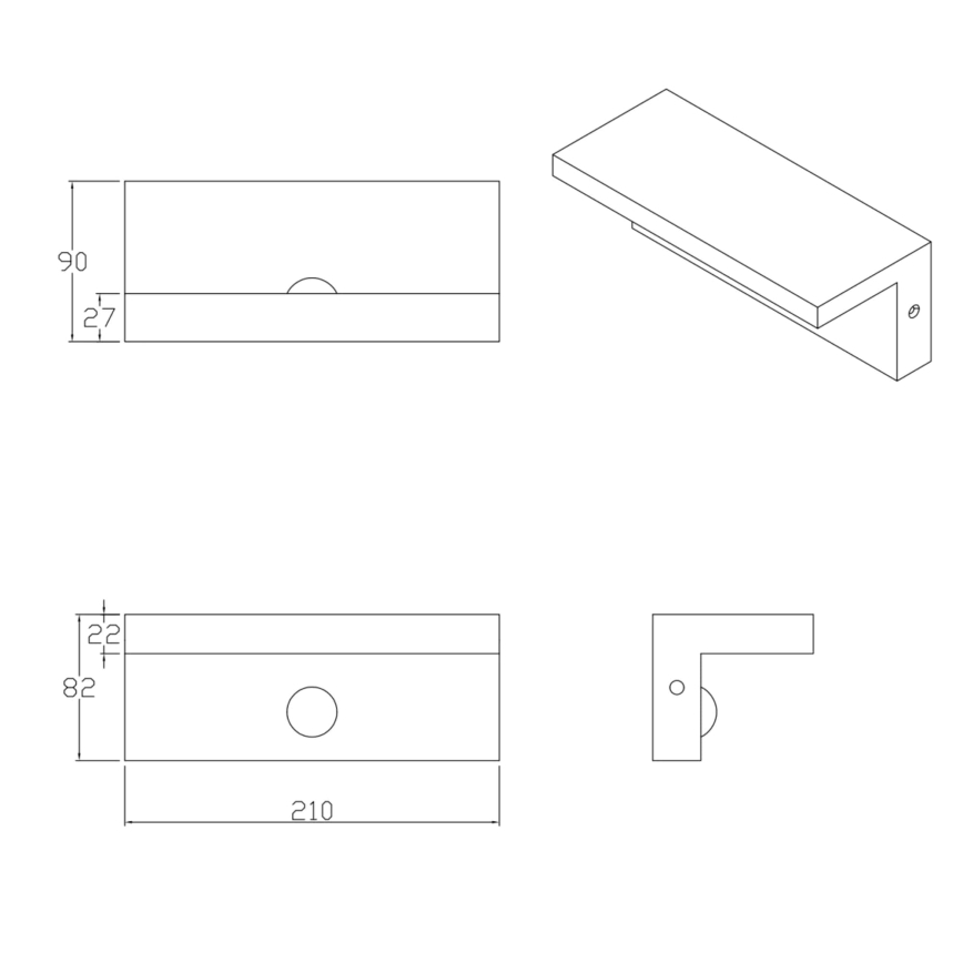LED Екстериорен аплик със сензор TESA LED/10W/230V IP54 черен