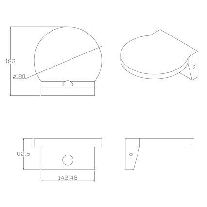 LED Екстериорен аплик със сензор TESA LED/10W/230V IP54 черен