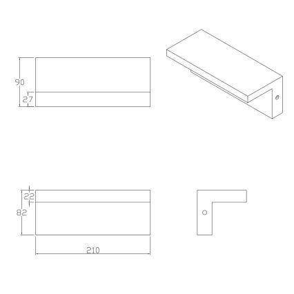 LED Екстериорен аплик TESA LED/10W/230V IP54 черен
