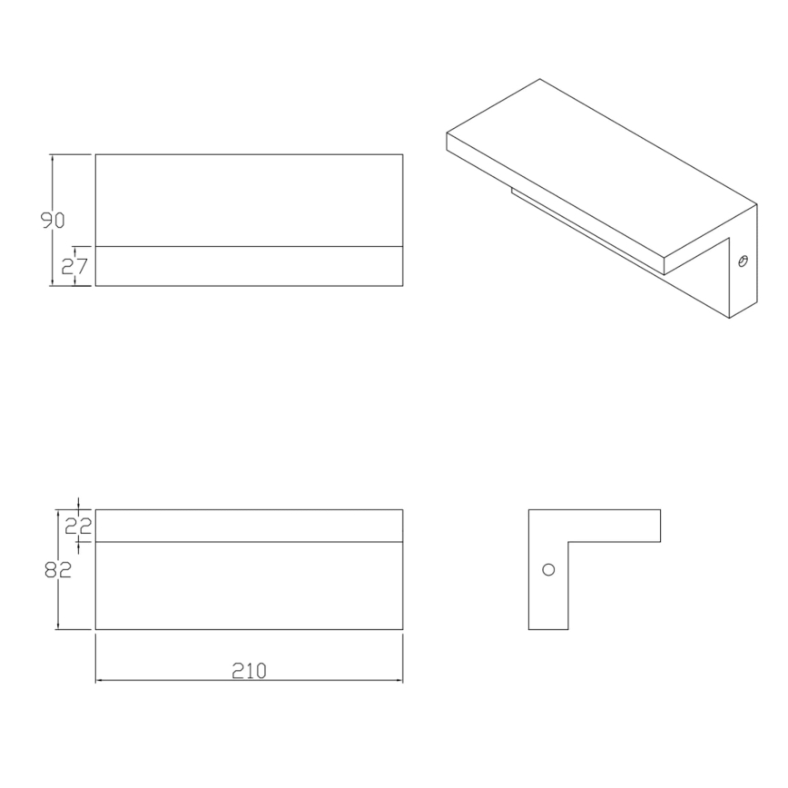 LED Екстериорен аплик TESA LED/10W/230V IP54 черен