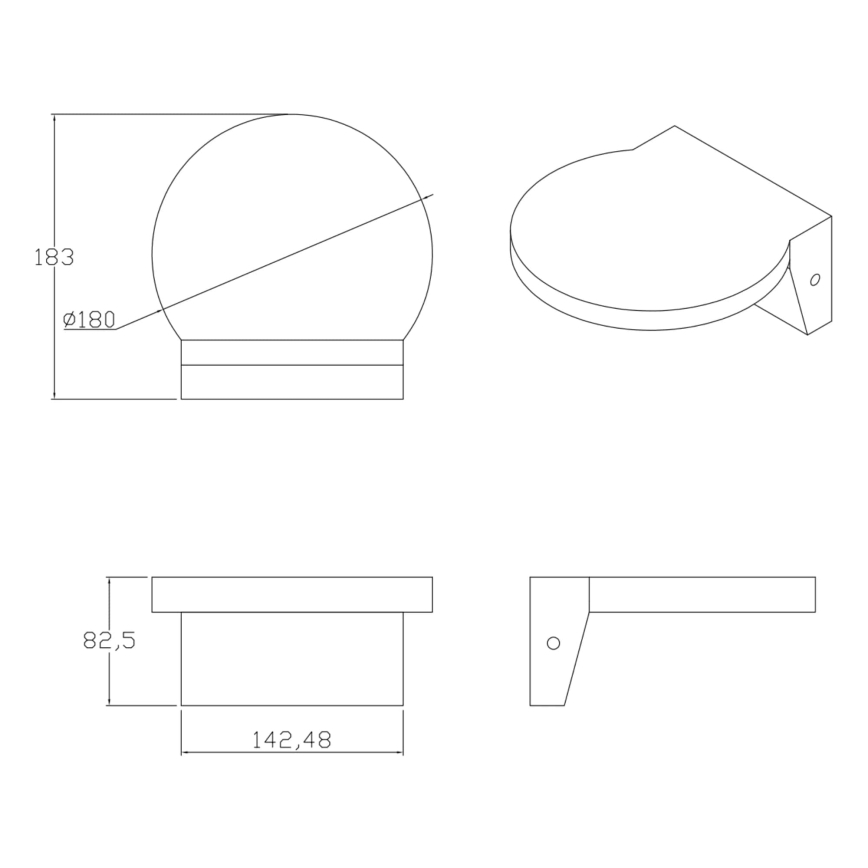 LED Екстериорен аплик TESA LED/10W/230V IP54 черен