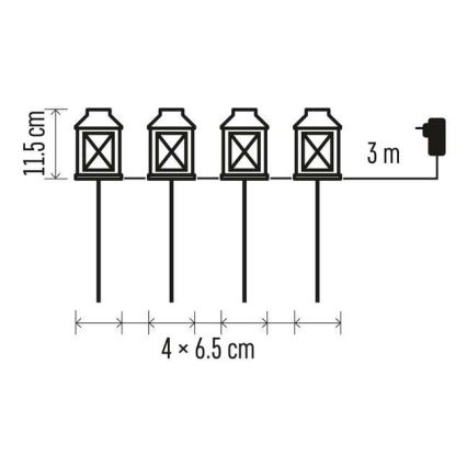 LED Екстериорен декорация 4xLED/5W/230V IP44
