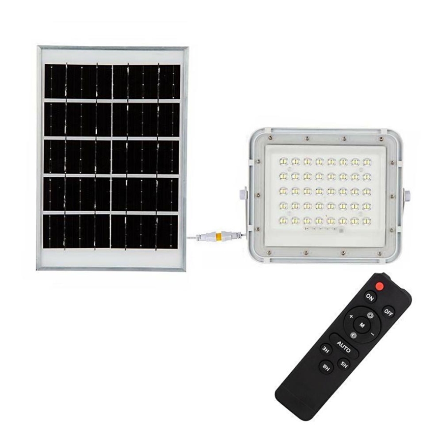 LED Екстериорен димируема соларен прожектор LED/10W/3,2V IP65 6400K 6000 mAh бял + дистанционно управление