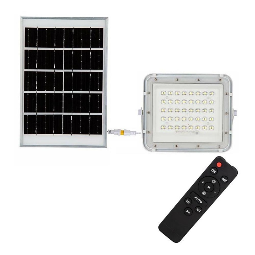 LED Екстериорен димируема соларен прожектор LED/6W/3,2V IP65 6400K 5000 mAh бял + дистанционно управление
