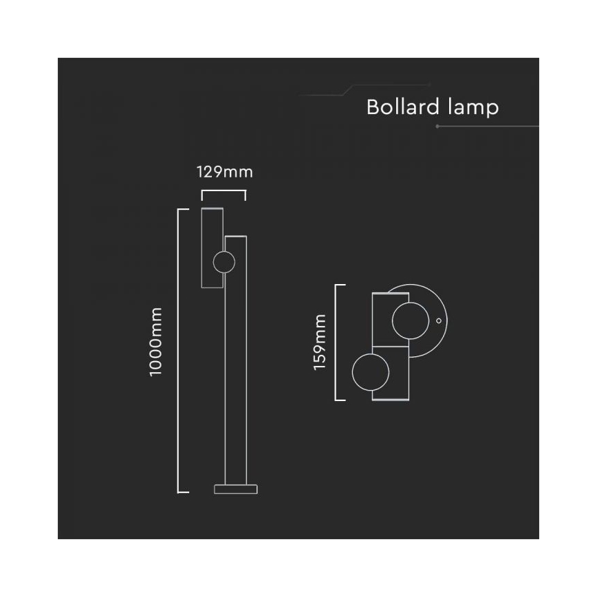 LED Екстериорен flexible лампа LED/4W/230V 4000K IP44 100 см черен