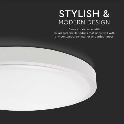 LED Екстериорен плафон със сензор LED/30W/230V 4000K IP44 бял