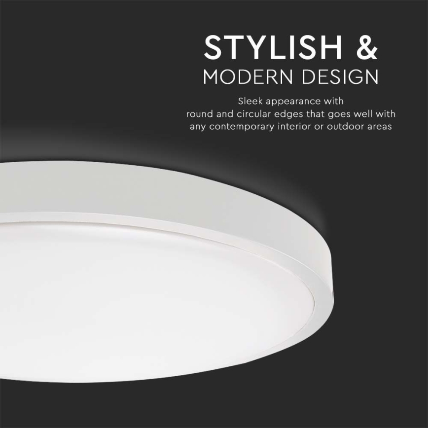 LED Екстериорен плафон със сензор LED/30W/230V 4000K IP44 бял