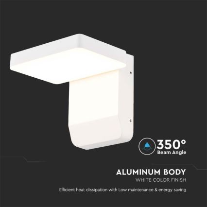 LED Екстериорна подвижна лампа за стена LED/17W/230V IP65 4000K бял