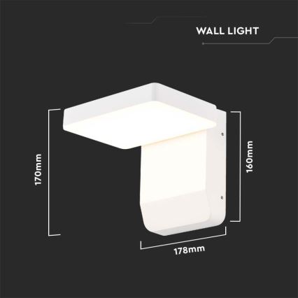 LED Екстериорна подвижна лампа за стена LED/17W/230V IP65 4000K бял