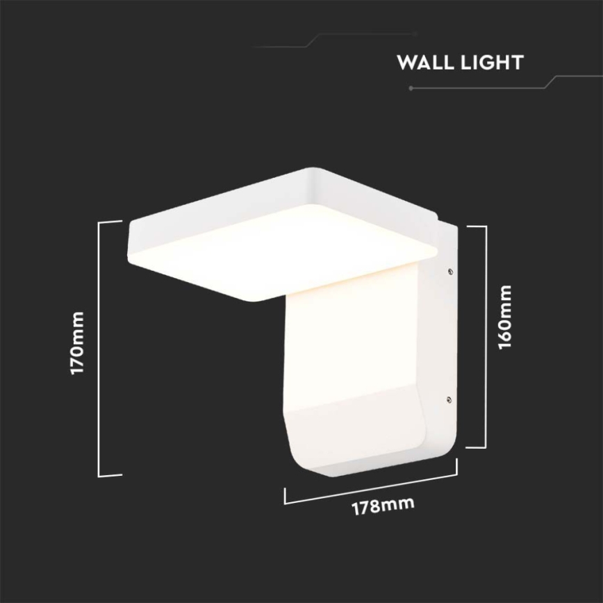LED Екстериорна подвижна лампа за стена LED/17W/230V IP65 4000K бял