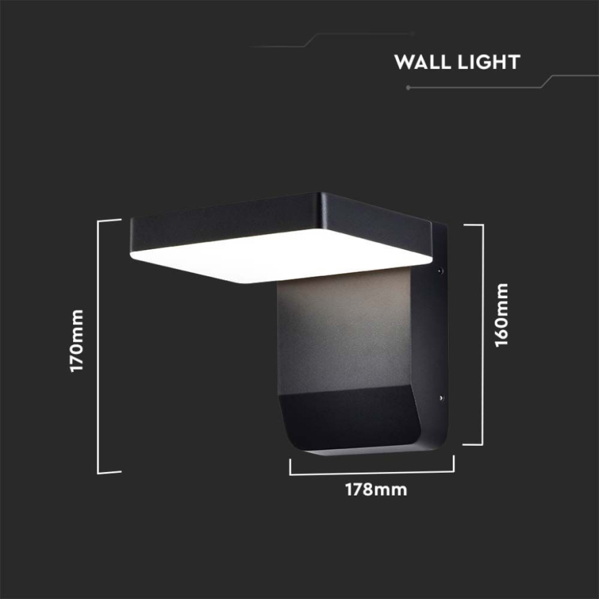 LED Екстериорна подвижна лампа за стена LED/17W/230V IP65 4000K черен