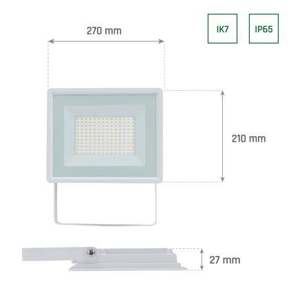 LED Екстериорен прожектор NOCTIS LUX 3 LED/100W/230V 4000K IP65 бял