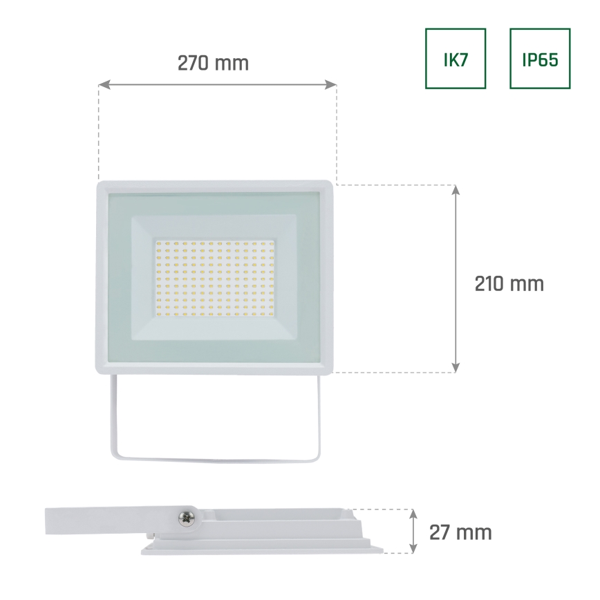 LED Екстериорен прожектор NOCTIS LUX 3 LED/100W/230V 4000K IP65 бял