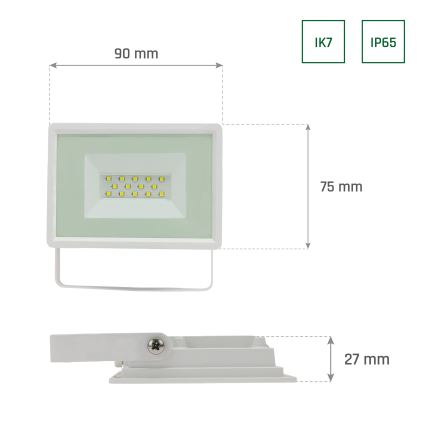 LED Екстериорен прожектор NOCTIS LUX 3 LED/10W/230V 6000K IP65 бял
