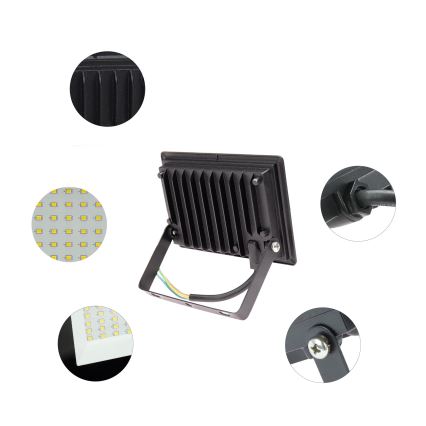 LED Екстериорен прожектор NOCTIS LUX 3 LED/20W/230V 3000K IP65 черен