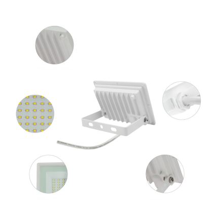 LED Екстериорен прожектор NOCTIS LUX 3 LED/20W/230V 4000K IP65 бял