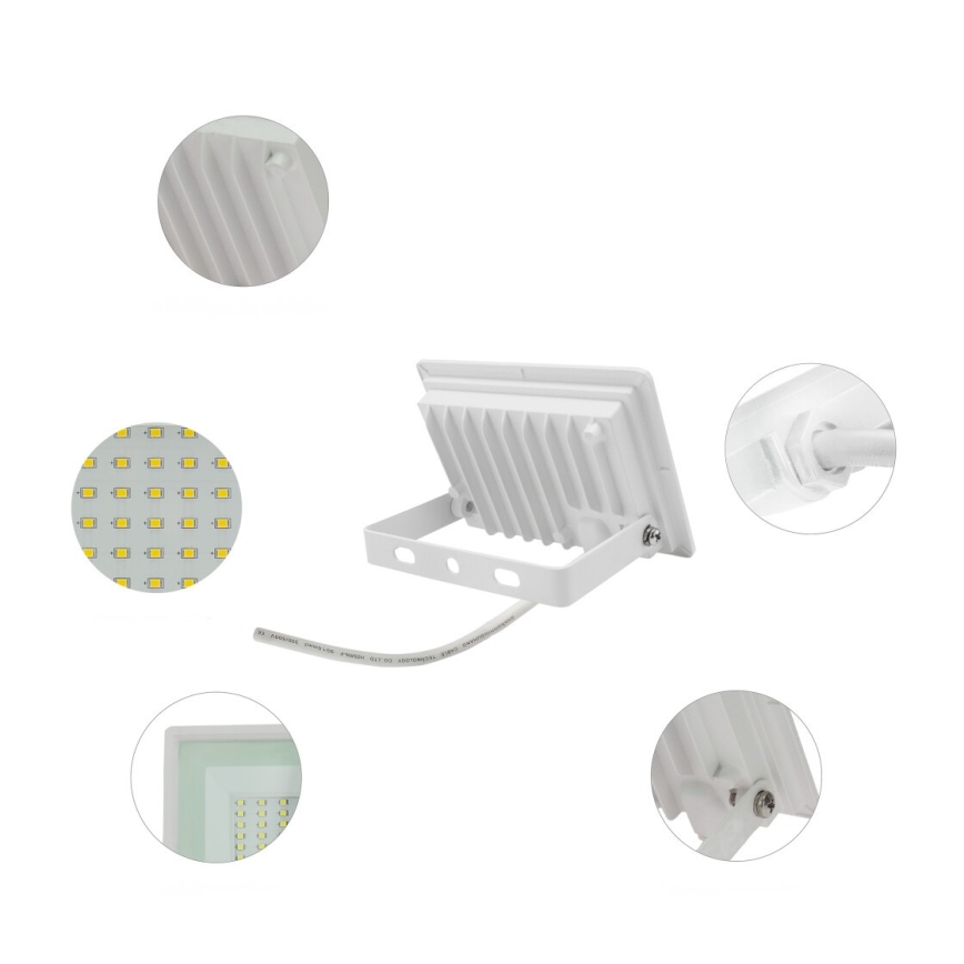 LED Екстериорен прожектор NOCTIS LUX 3 LED/20W/230V 4000K IP65 бял