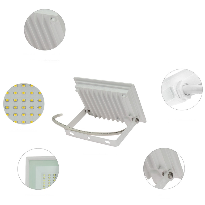LED Екстериорен прожектор NOCTIS LUX 3 LED/30W/230V 4000K IP65 бял