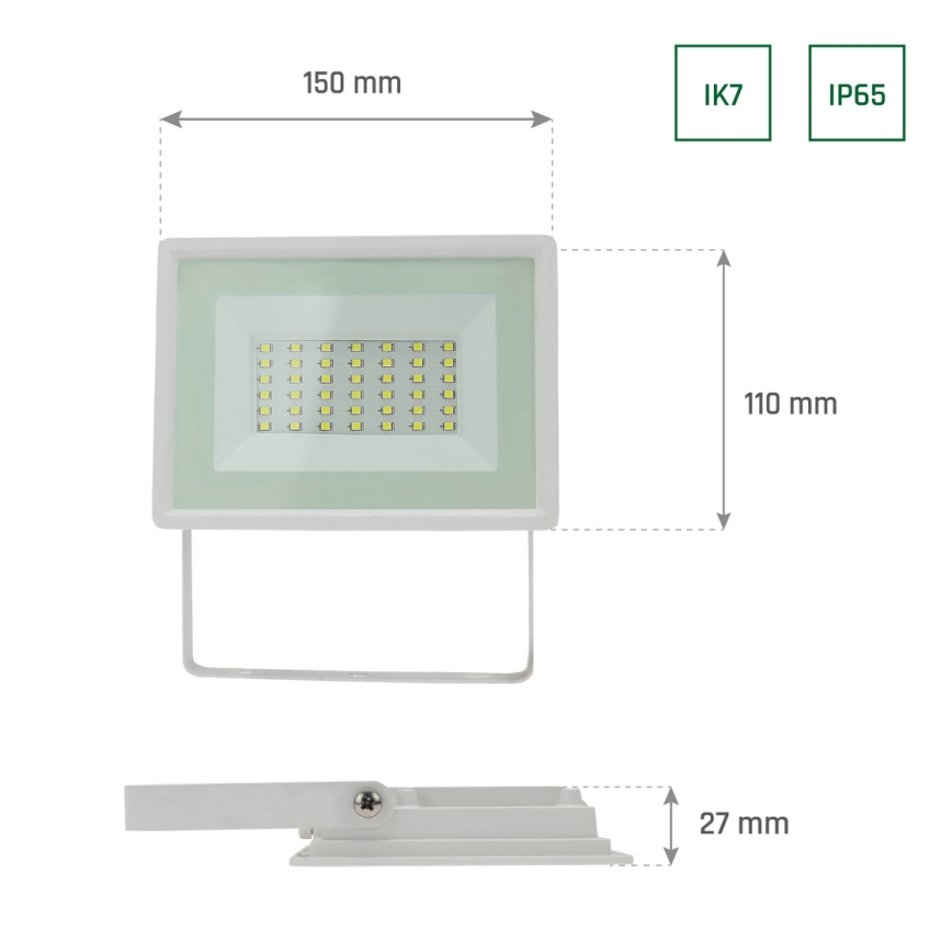 LED Екстериорен прожектор NOCTIS LUX 3 LED/30W/230V 4000K IP65 бял
