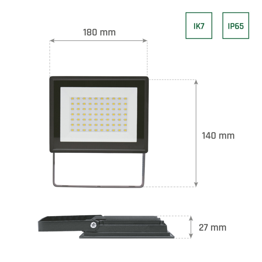 LED Екстериорен прожектор NOCTIS LUX 3 LED/50W/230V 6000K IP65 черен