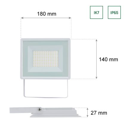 LED Екстериорен прожектор NOCTIS LUX 3 LED/50W/230V IP65 бял