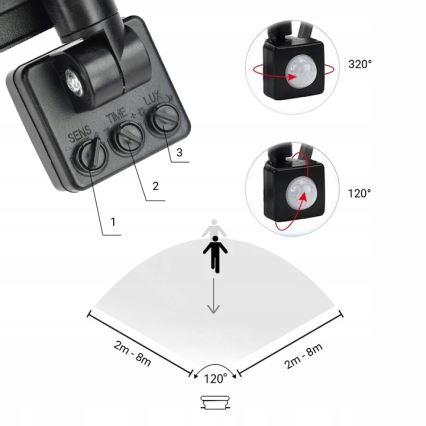 LED Екстериорен прожектор със сензор LED/100W/230V 4000K IP65 черен