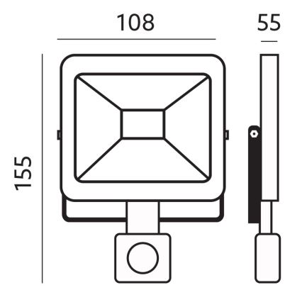 LED Екстериорен прожектор със сензор LED/10W/230V 6500K IP44