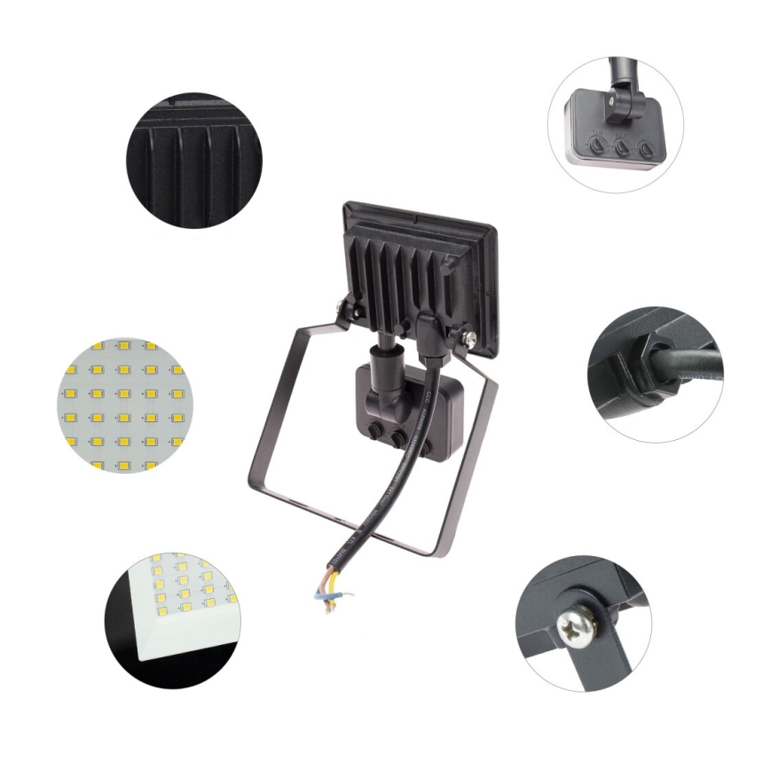 LED Екстериорен прожектор със сензор NOCTIS LUX 3 LED/10W/230V 4000K IP44 черен