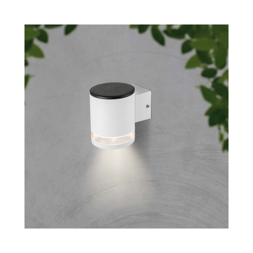 LED Екстериорен соларен аплик LED/1W/3,7V 3000K IP54 бял