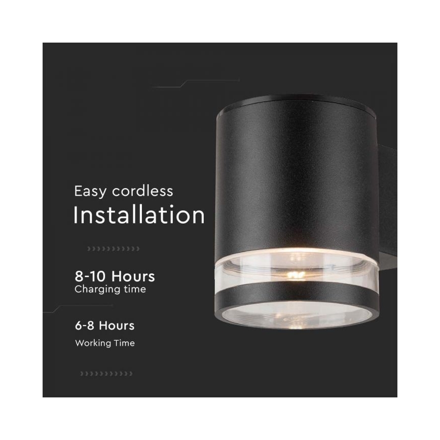 LED Екстериорен соларен аплик LED/1W/3,7V 3000K IP54 черен