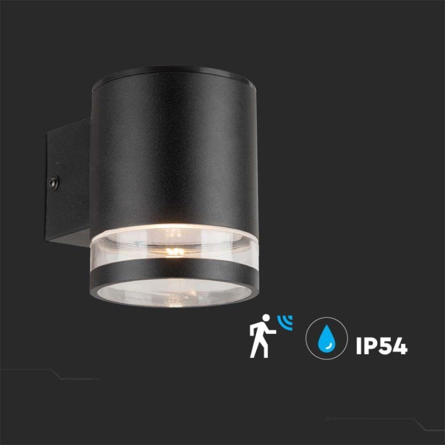 LED Екстериорен соларен аплик със сензор LED/1W/3,7V 3000K IP54 черен