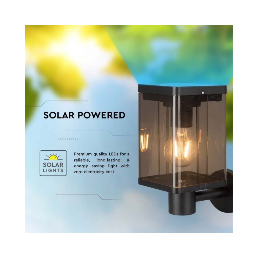 LED Екстериорен соларен аплик със сензор LED/2,5W/3,7V 3000K IP54