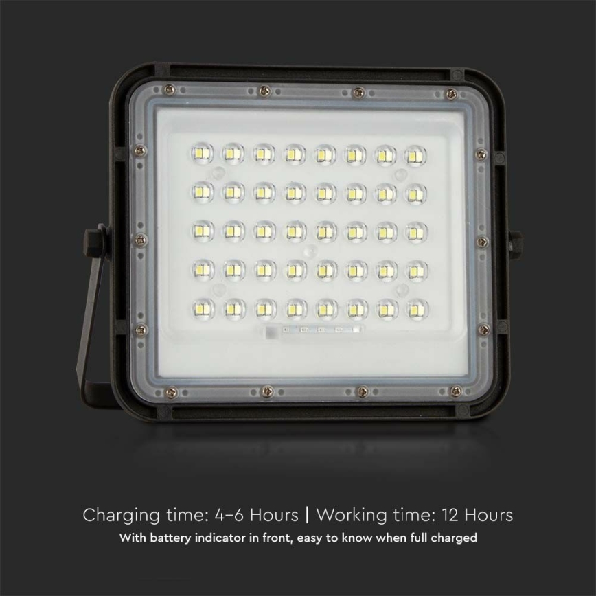 LED Екстериорен димируема соларен прожектор LED/10W/3,2V IP65 4000K 6000 mAh черен + дистанционно управление