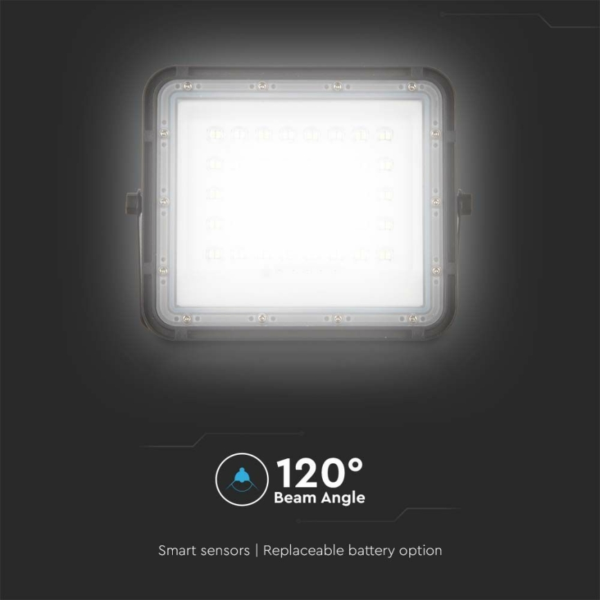 LED Екстериорен димируема соларен прожектор LED/10W/3,2V IP65 4000K 6000 mAh черен + дистанционно управление