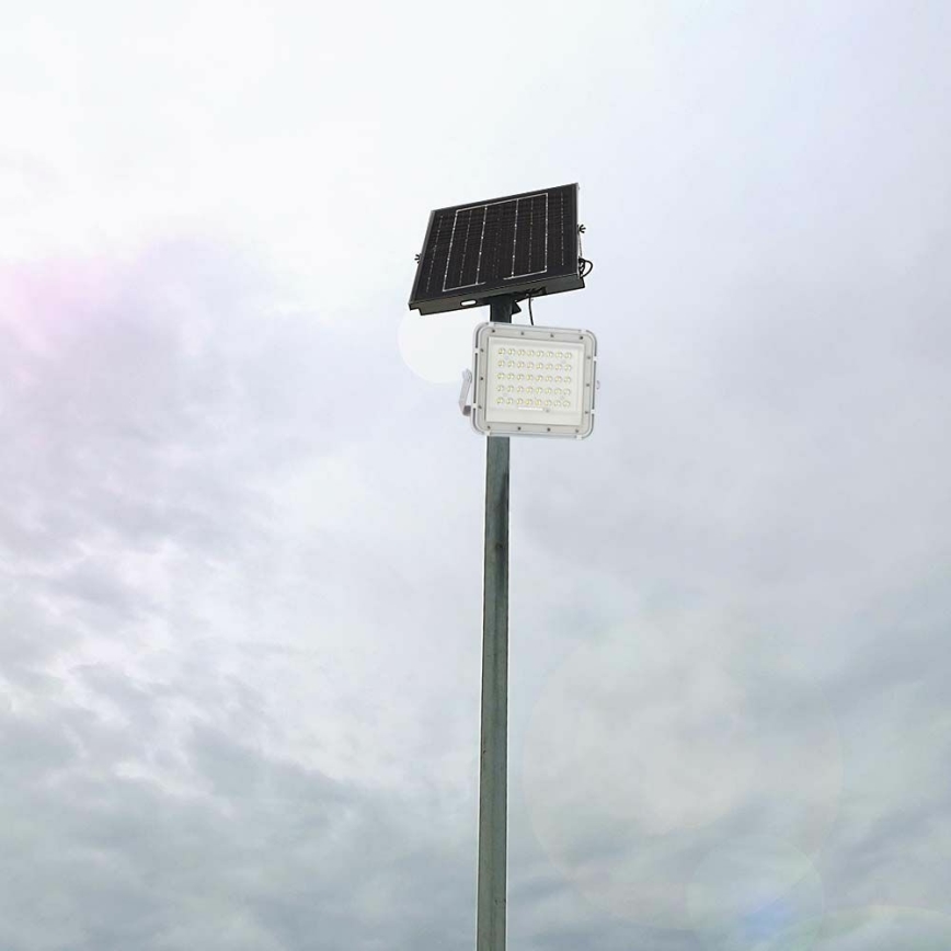 LED Екстериорен димируема соларен прожектор LED/10W/3,2V IP65 6400K 6000 mAh бял + дистанционно управление
