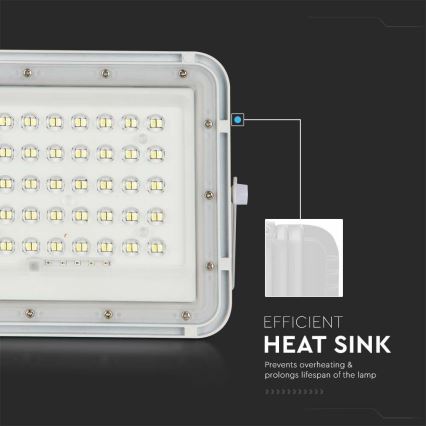 LED Екстериорен димируема соларен прожектор LED/10W/3,2V IP65 6400K 6000 mAh бял + дистанционно управление