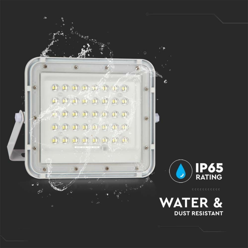 LED Екстериорен димируема соларен прожектор LED/10W/3,2V IP65 6400K 6000 mAh бял + дистанционно управление